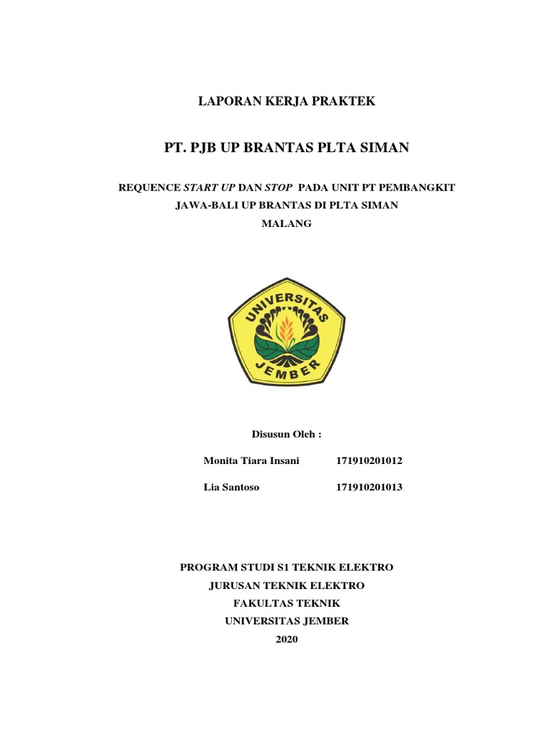 Laporan PT PJB Up Brantas Plta Siman | PDF