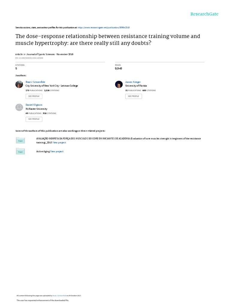The Dose Response Relationship Between Resistance Training Volume And