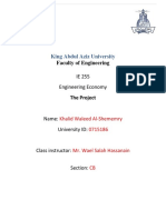 King Abdul Aziz University: IE 255 Engineering Economy