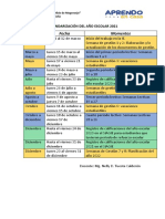 Calendarizacion Escolar 2021