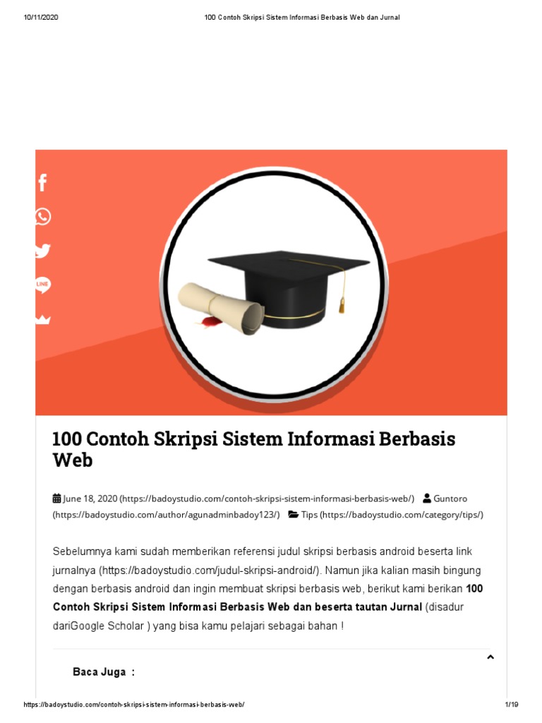 100 Contoh Skripsi Sistem Informasi Berbasis Web Dan Jurnal Pdf