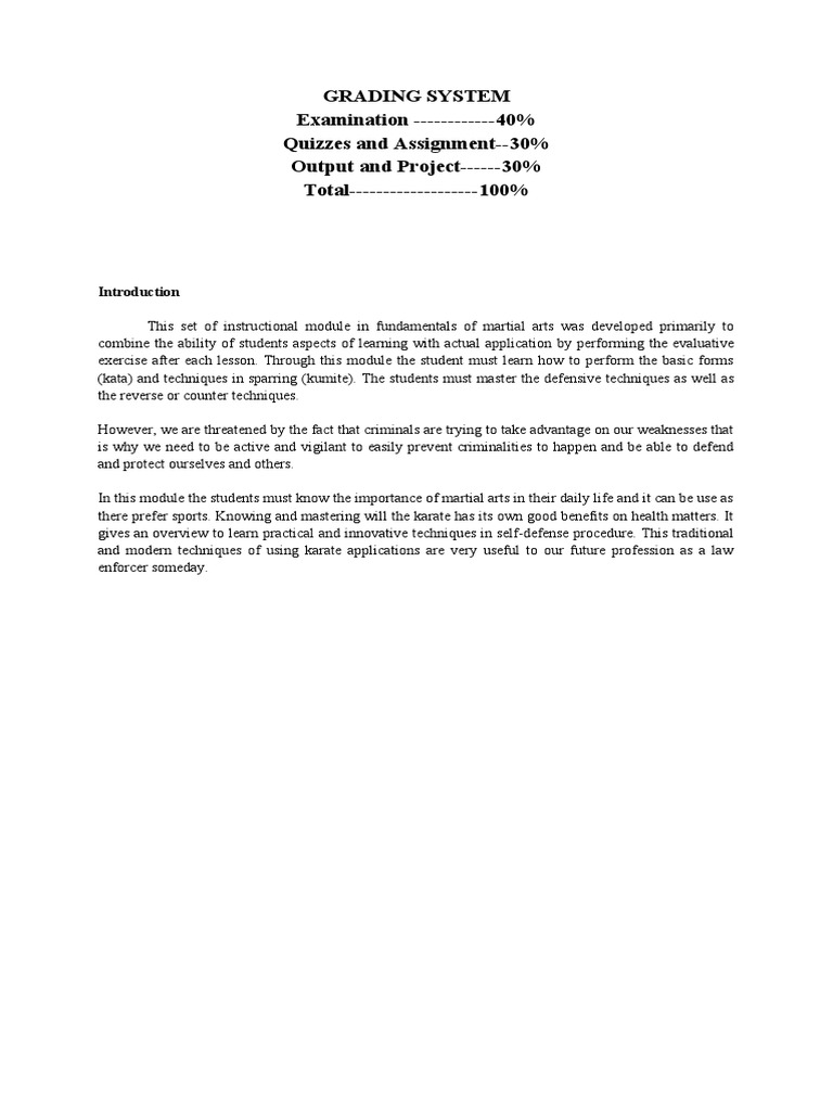 An Introduction to the History, Objectives, and Grading System of