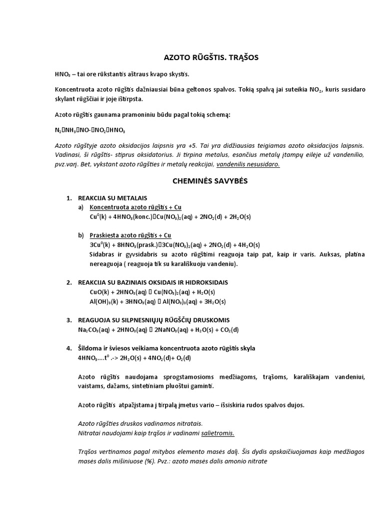 Azoto Rūgštis | PDF
