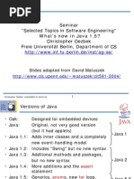 Seminar "Selected Topics in Software Engineering" Christopher Oezbek Freie Universität Berlin, Department of CS