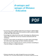 Advantages and Disadvantages of Distance Education Power Point Presentation