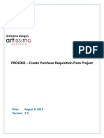 PROC002 - Create Purchase Requsition from Project