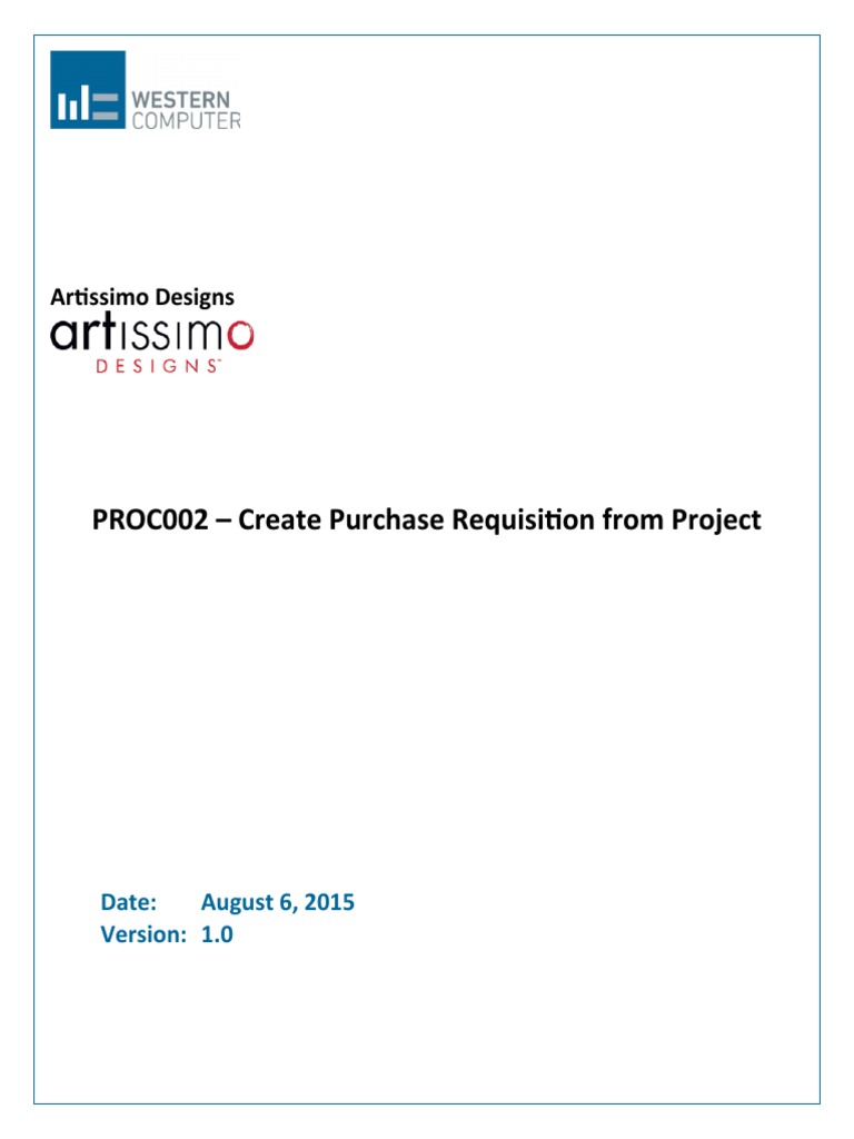 PROC002 - Create Purchase Requsition From Project | PDF | Computer ...