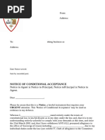 Notice of Conditional Acceptance
