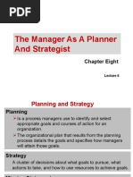 The Manager As A Planner and Strategist: Chapter Eight