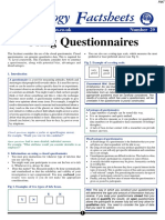 Using Questionnaires: Sychology Actsheets