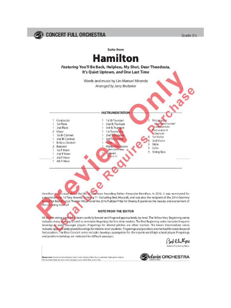 Hamilton Suite From Lin-Manuel Miranda Arr. Jerry Brubaker | PDF