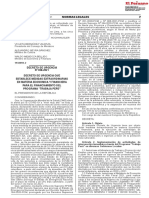 Decreto de Urgencia Que Establece Medidas Extraordinarias en Materia Económica y Financiera para El Financiamiento Del Programa Trabaja Perú