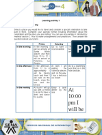 At 10:00 Pmi Will Be: Learning Activity 1 Evidence: My Holiday Trip