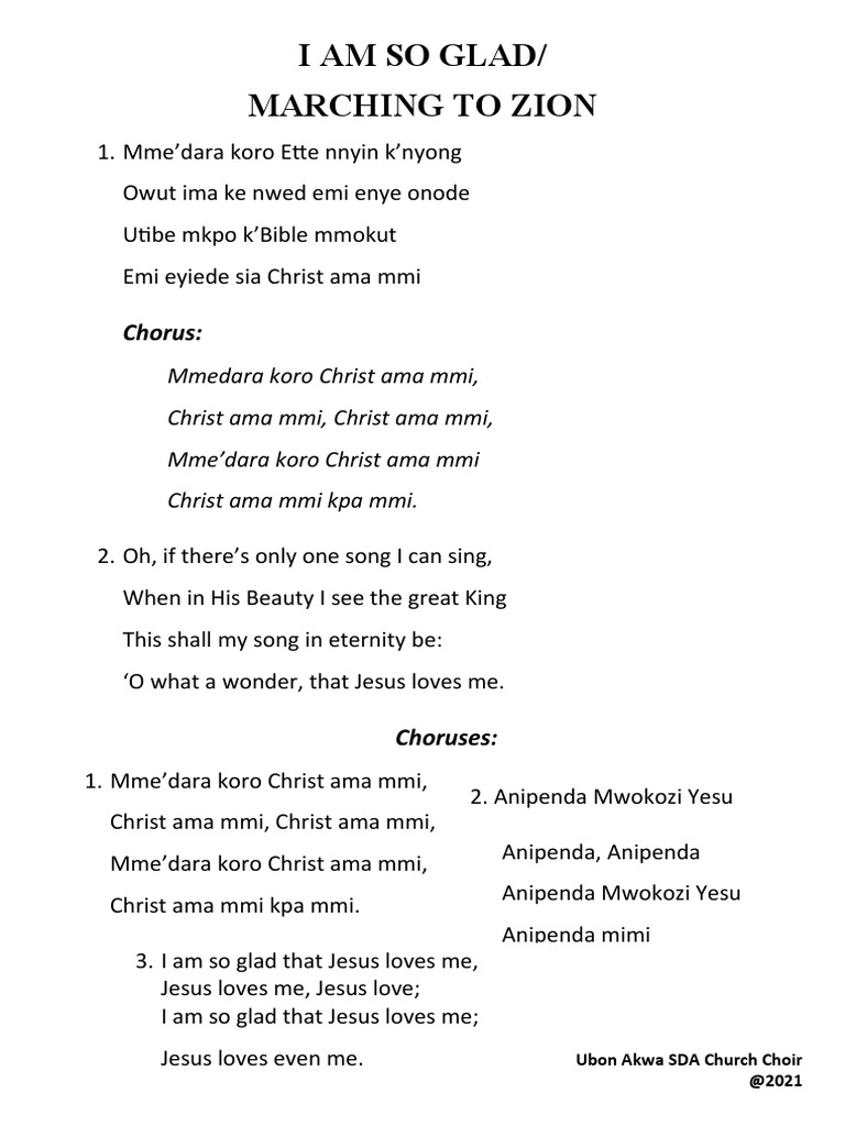 I AM SO GLAD MARCHING TO ZION Completed PDF