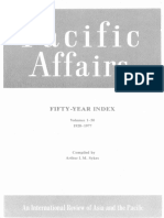 Pacific Affairs Fifty Year Index Volumes 1 To 50 1928 1977