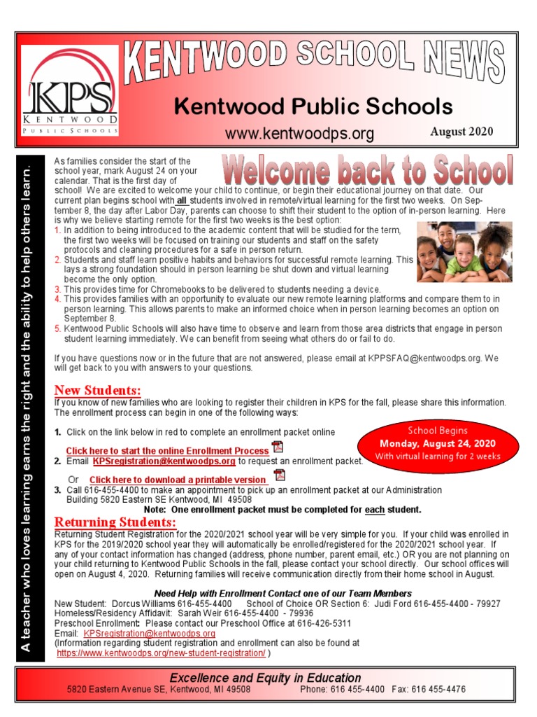 Kentwood School News August 2020 PDF Pesticide Entrepreneurship