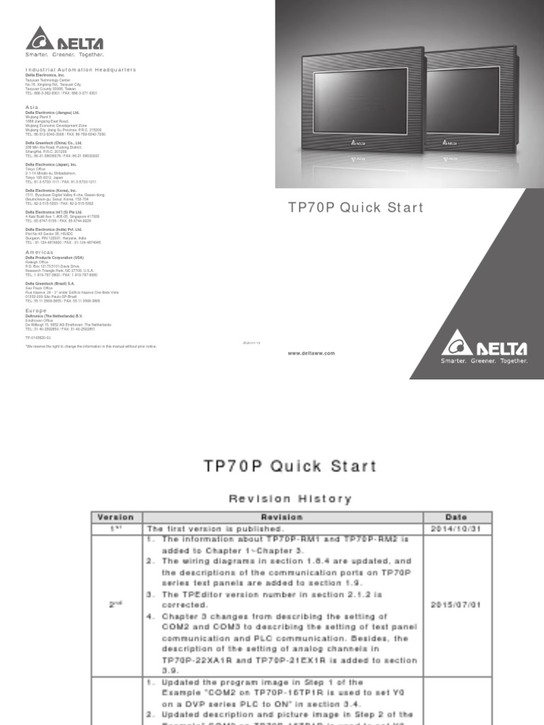 Delta Ia-Tp TP70P Q en 20200110 | PDF | Programmable Logic Controller ...