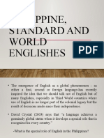 Differences Between Philippine, World and Standard Englishes