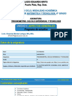 Trigonometría, Cálculo Diferencial y Tecnología-6°-Unidad 0-3. Programa de Estudios