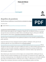 Biopolítica Da Pandemia - 05 - 03 - 2021 - Demétrio Magnoli - Folha