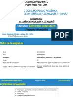 MATEMÁTICA FINANCIERA Y TECNOLOGÍA-4°-UNIDAD 0-3. PROGRAMA DE ESTUDIOS