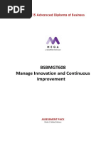 BSBMGT608 Manage Innovation and Continuous Improvement: BSB60215 Advanced Diploma of Business