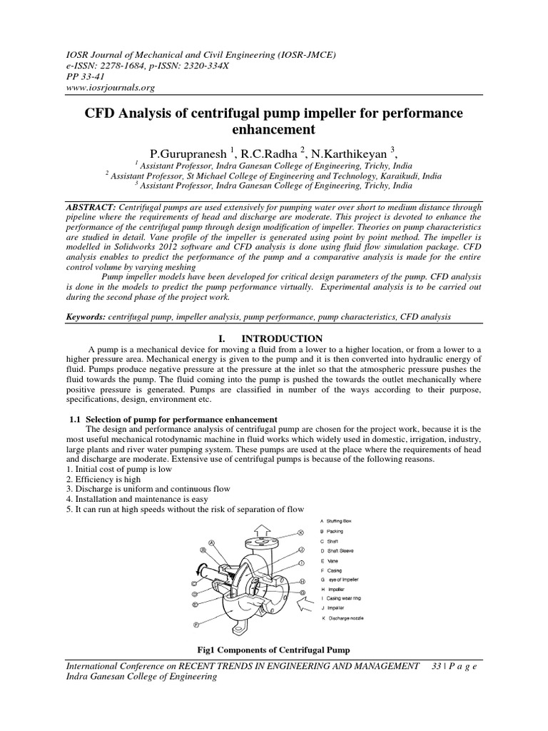 CFD Analysis of Centrifugal Pump Impeller | PDF | Computational Fluid ...