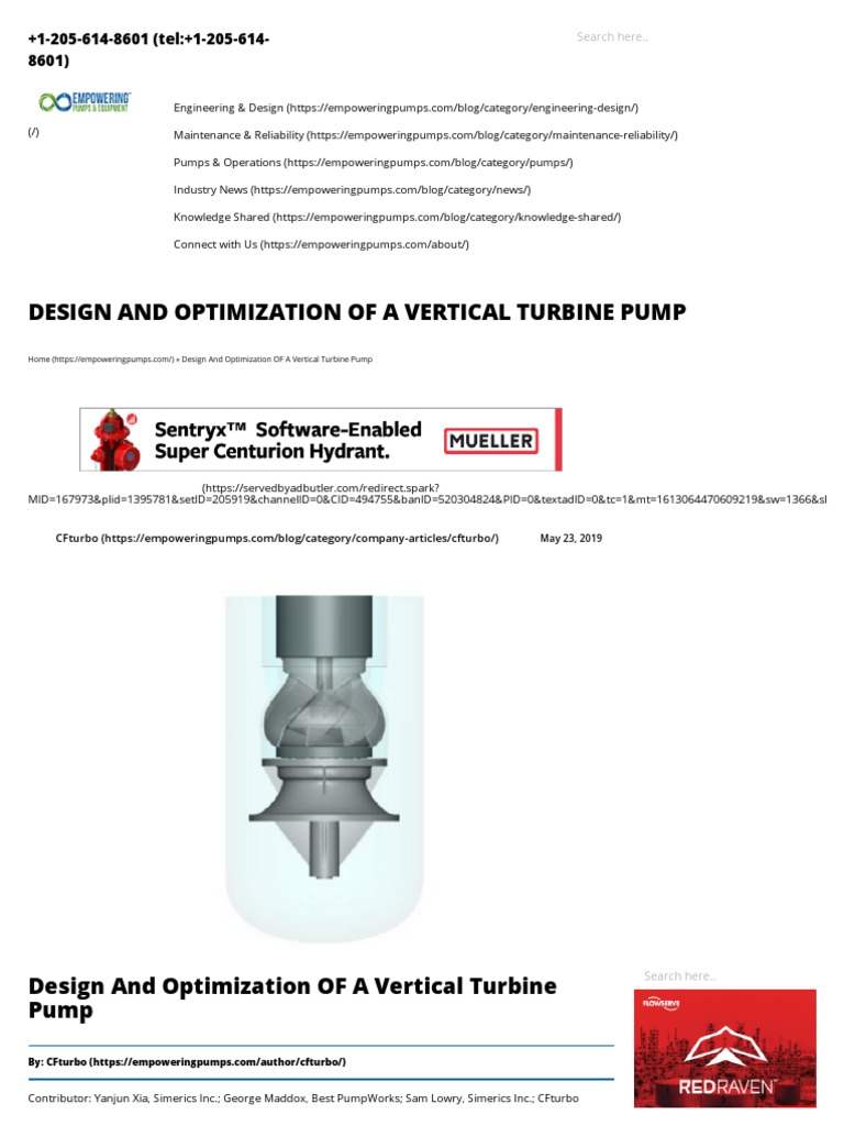 Design and Optimization OF A Vertical Turbine Pump - Empowering Pumps ...