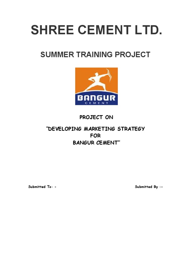 Shree Cement Ltd Summer Training Project Download Free Pdf