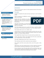 Present Continuous Memory Game: Activity Type