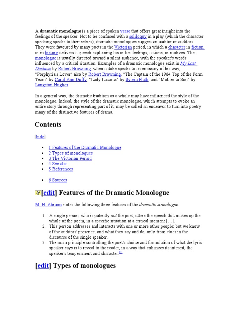 A dramatic monologue image