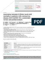 Association Between D-Dimer Levels and Mortality in Patients With Coronavirus Disease 2019 (COVID-19) : A Systematic Review and Pooled Analysis