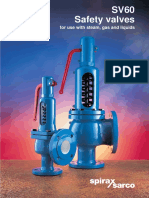 SV60 Safety Valves: For Use With Steam, Gas and Liquids