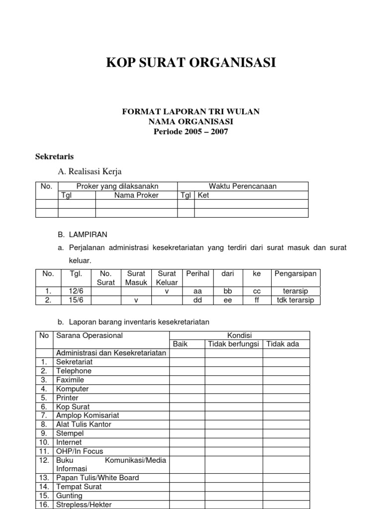Contoh Laporan Pertanggungjawaban Organisasi Pemuda Nusagates