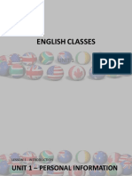English Classes: Unit 1