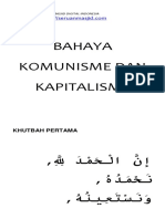 Bahaya Komunisme Dan Kapitalisme: Khutbah Pertama