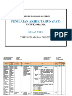 Kisi-Kisi, Rubrik Dan Soal Penilaian Akhir Tahun (Pat) Semester Genap Biologi Kelas X Ipa Sma-Ma 2019-2020-1