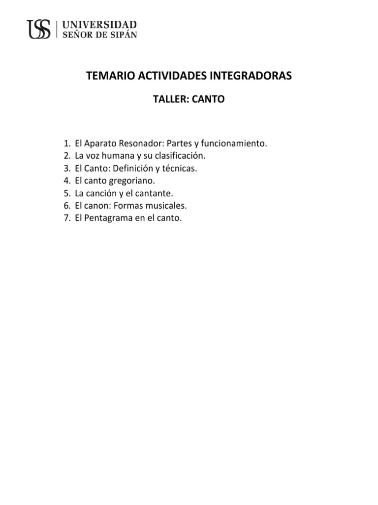Taller Canto | PDF | Artes del Lenguaje y Comunicación
