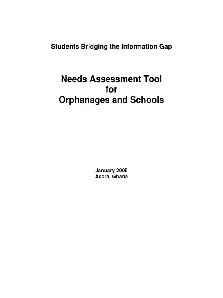 WHAT IS A NEEDS ASSESSMENT TOOL visual data 2