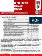 PEnalties For Failure To Follow Health and Safety Protocols in Times of COVID 19