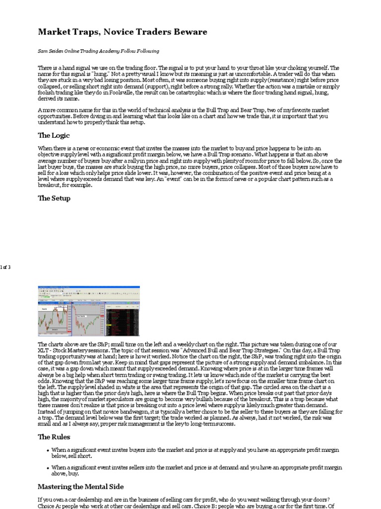 Market Traps Novice Traders Beware | PDF | Prices | Profit (Economics)