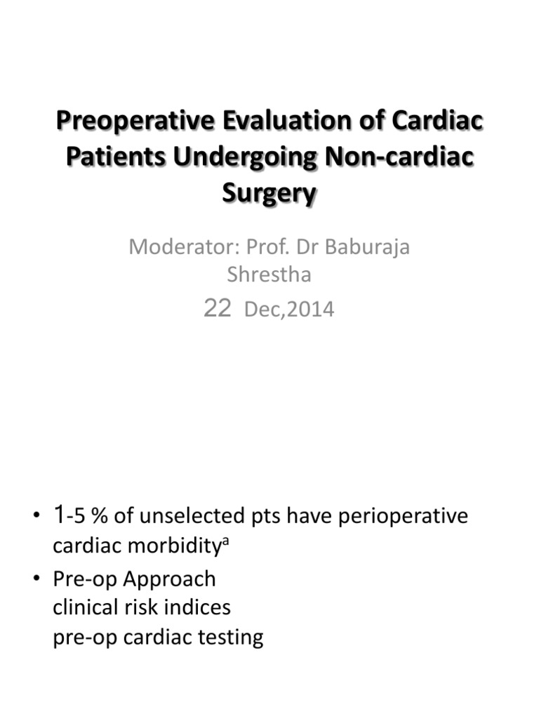 Preoperative Cardiac Risk Assessment | PDF | Myocardial Infarction ...