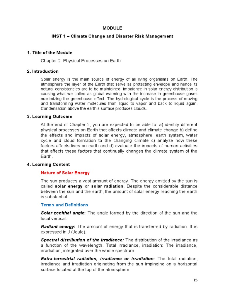 Module For Climate Change Chapter 2 - Physical Processes On Earth | PDF ...
