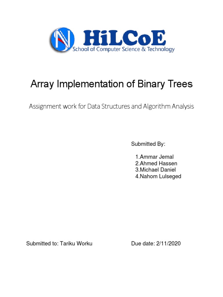 Array Representation of Binary Tree | PDF | Array Data Structure ...