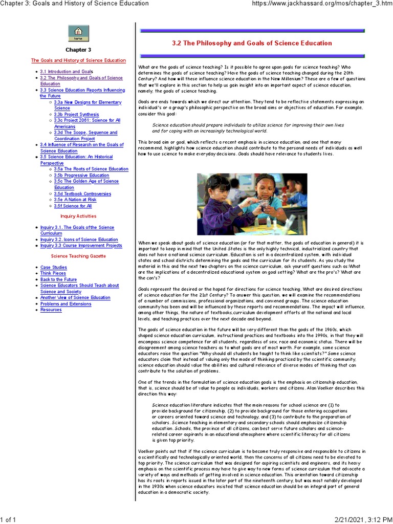 The Philosophy and Goals of Science Education PDF Science Education