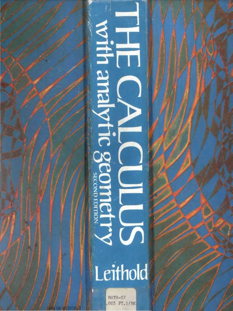  louis leithold the calculus with analytic geomet pdf