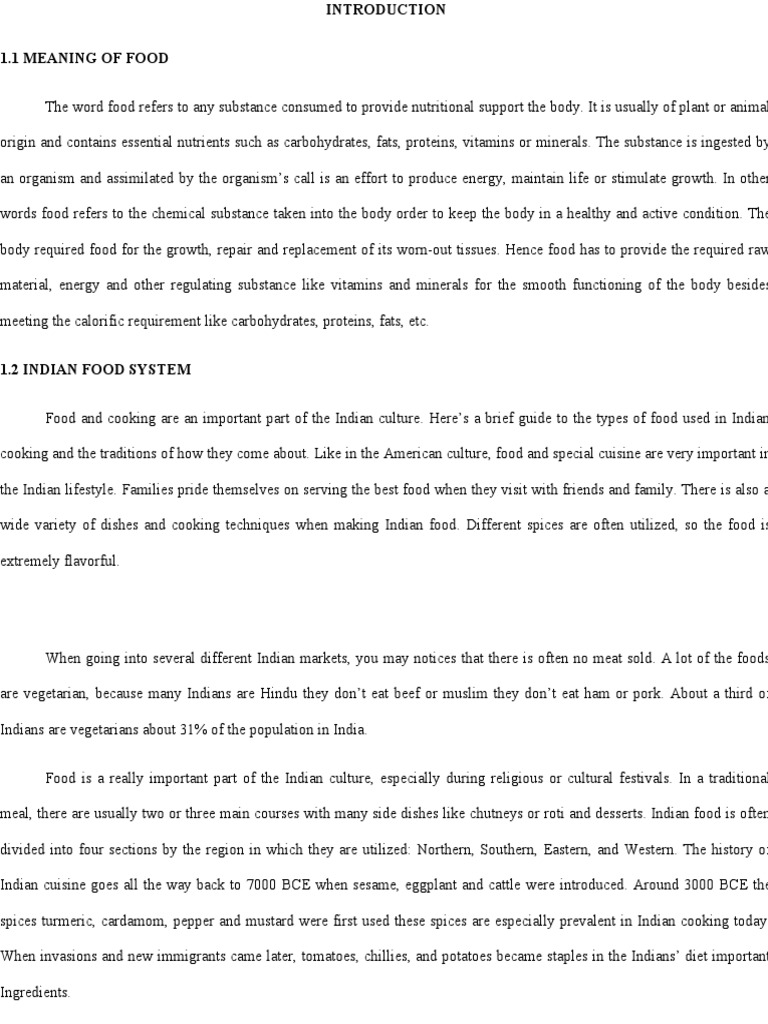 INTRODUCTION Fast Food | PDF | Indian Cuisine | Convenience Food