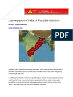Disintegration of India: A Plausible Scenario