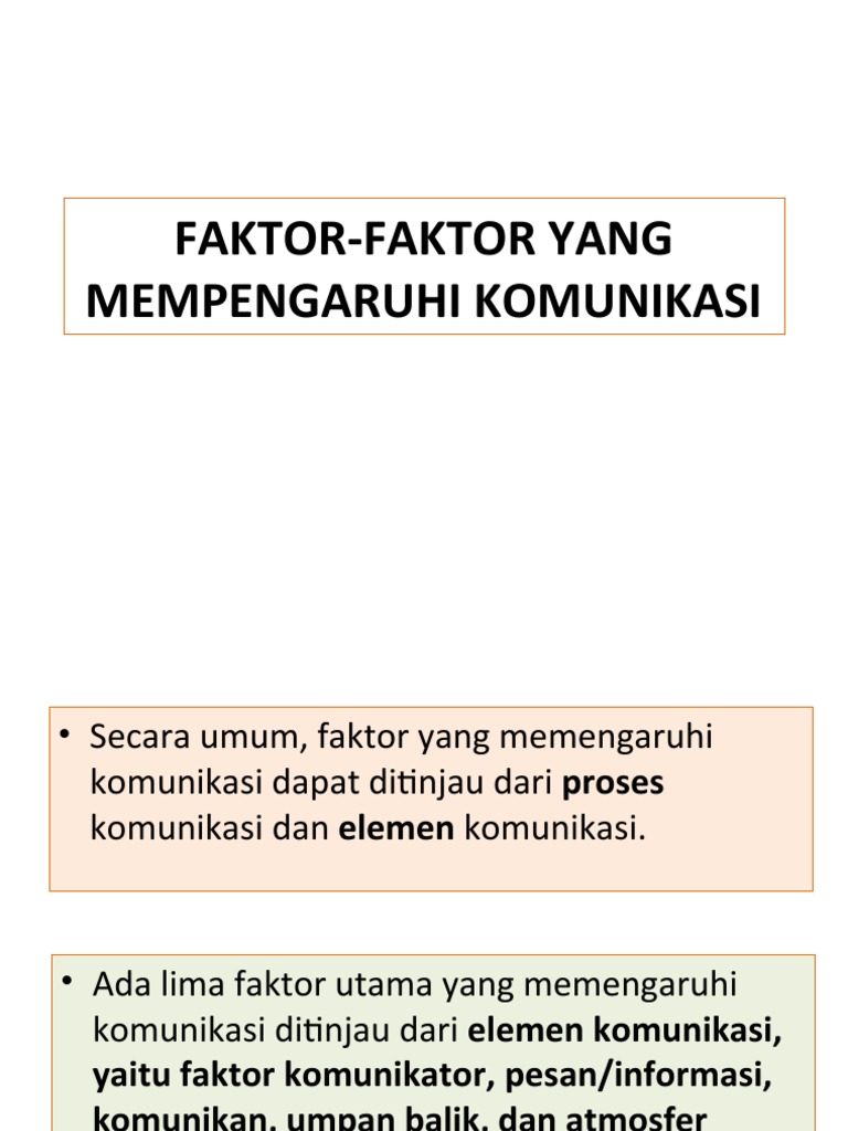 Faktor Faktor Yang Mempengaruhi Komunikasi Pdf
