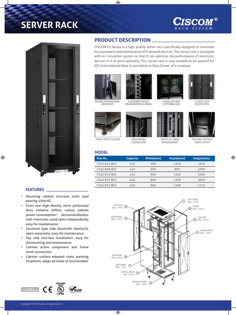 Ciscom Rack 42 U | PDF | Door | Equipment